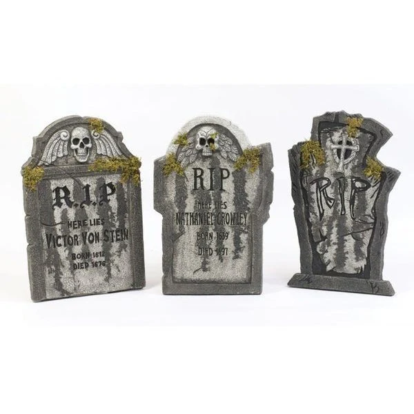 22" Tombstones With Moss