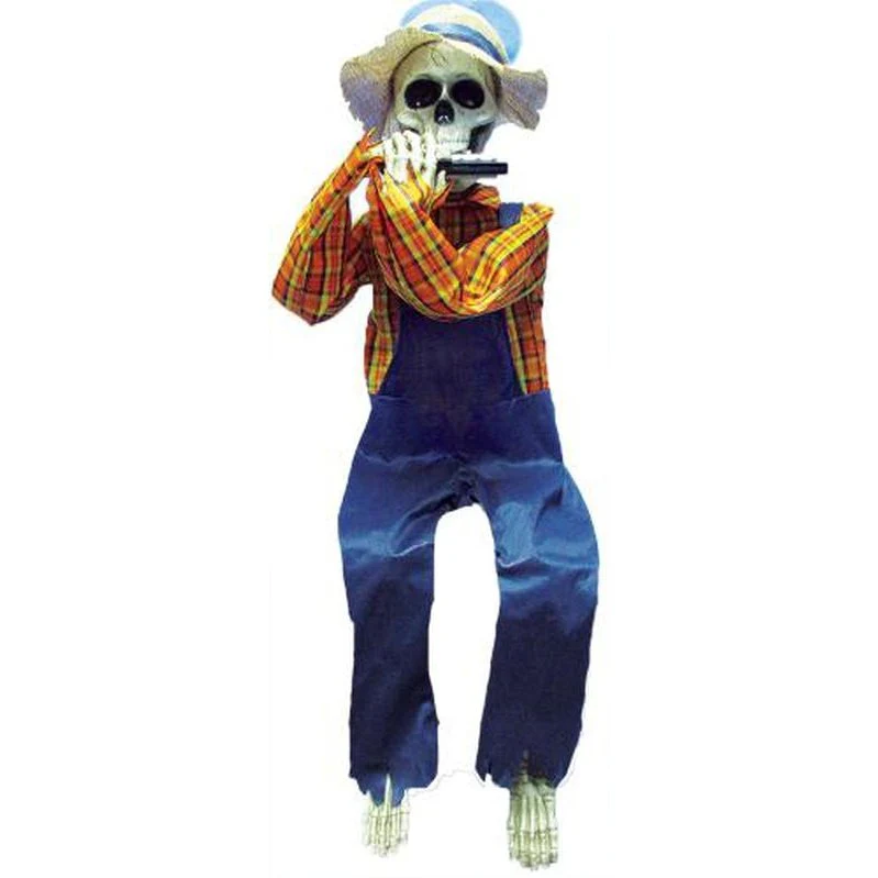 36" Skeleton Playing Harmonica - Image 2