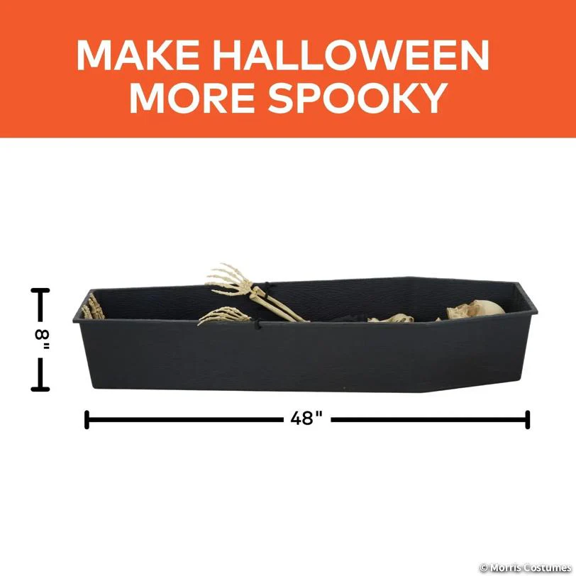 47" Animated Light-Up Rising Skeleton in Coffin - Image 2