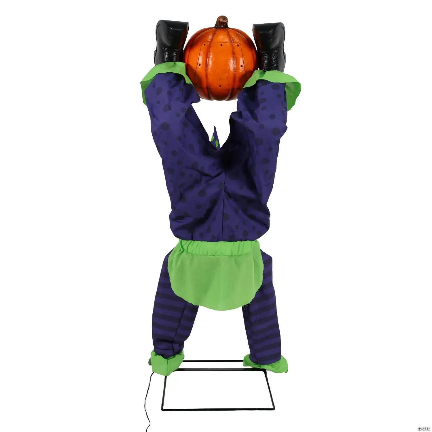 5 Ft. Animated Light-Up Upside-Down Clown with Jack-O'-Lantern - Image 4