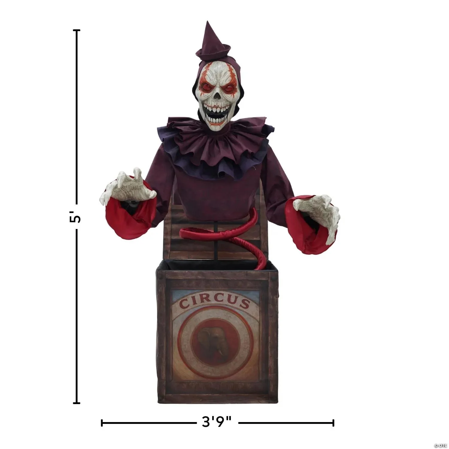 5 Ft. Skeleton Clown Mechanical Jack-in-the-Box - Image 2