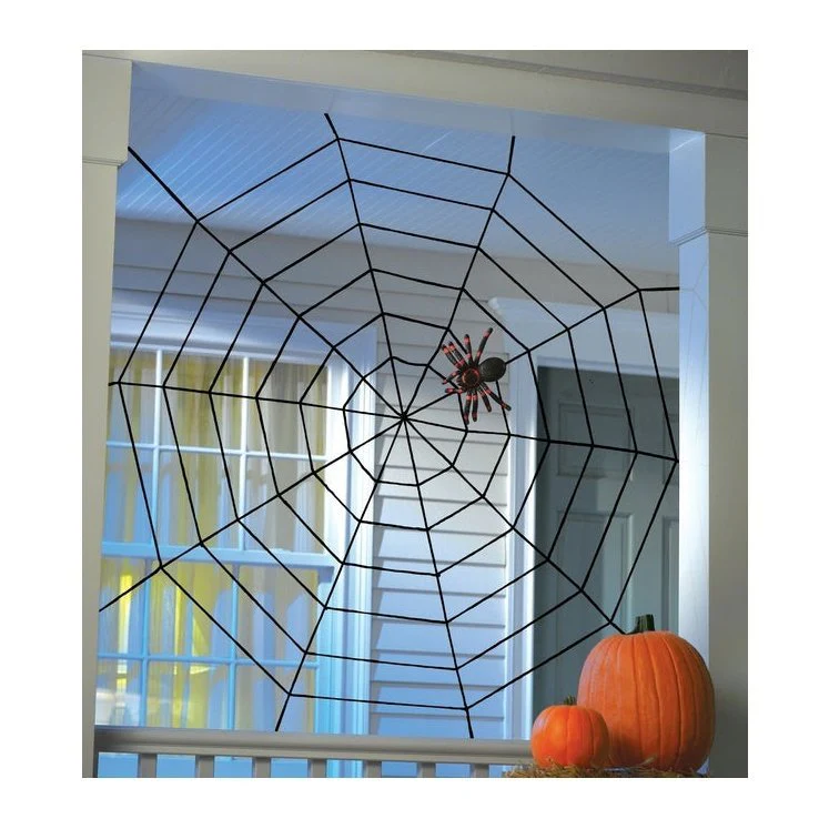 5' Black Widow Rope Spider Web