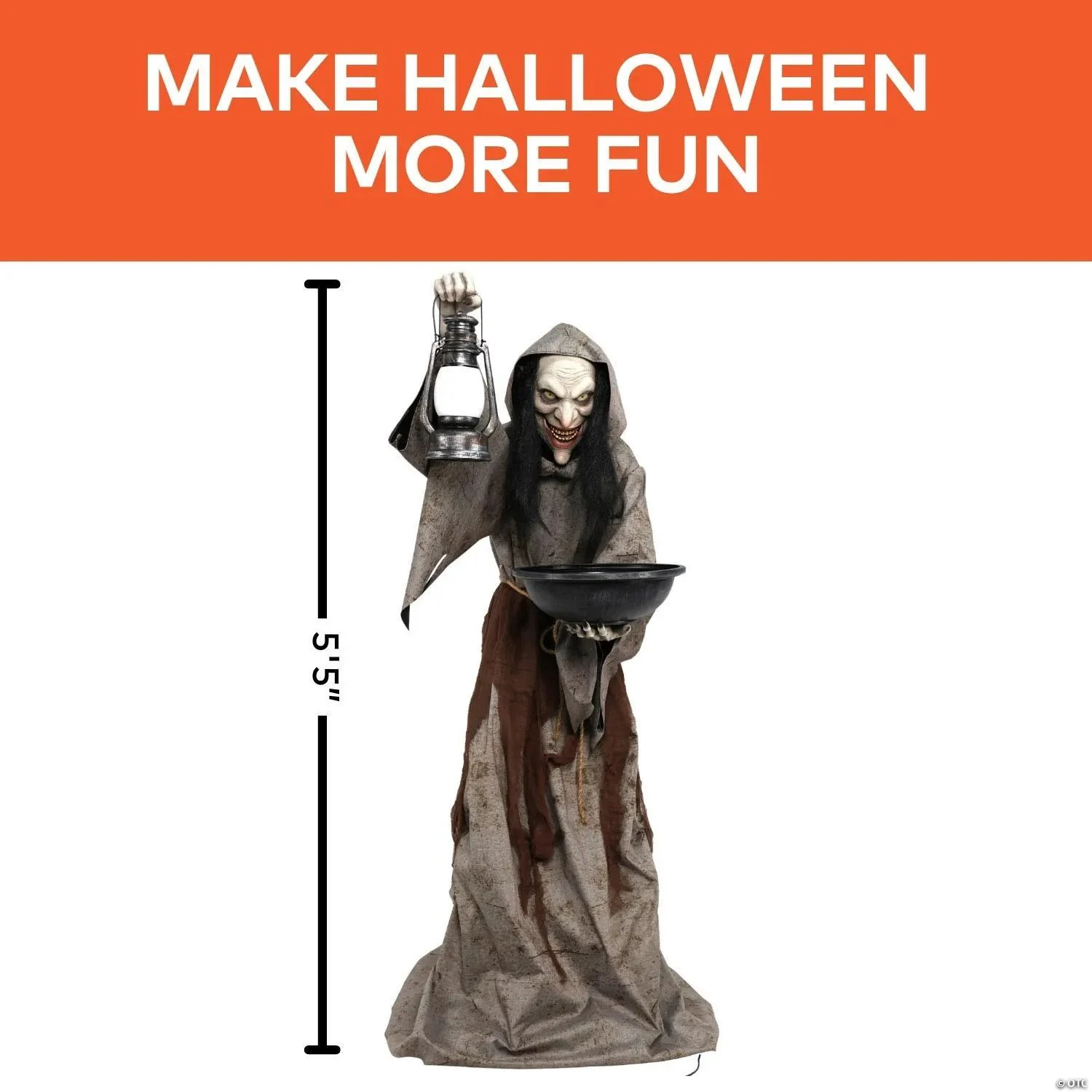 6 Ft. Animated Light-Up Mildred the Wicked Witch - Image 2