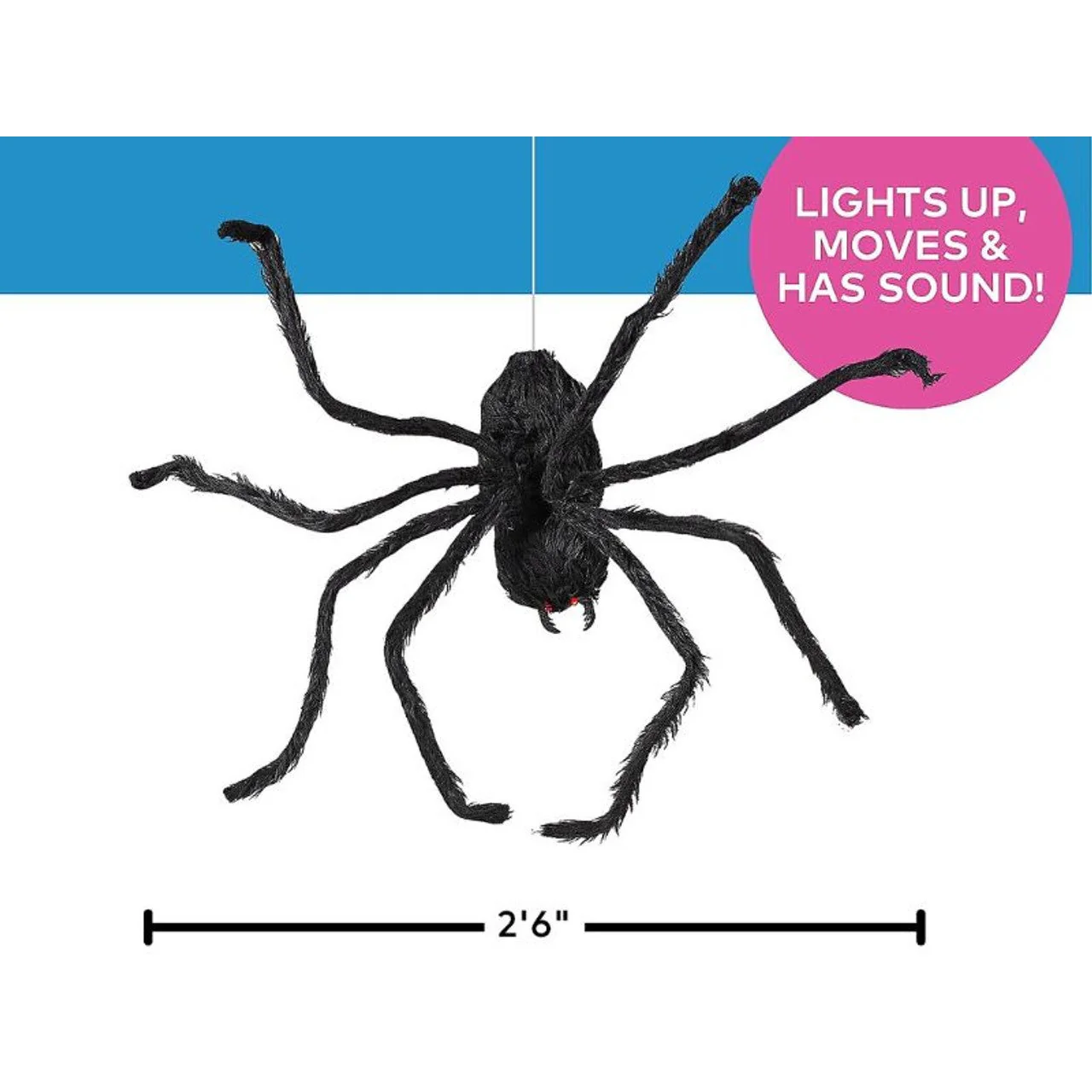 Animated Hairy Black Spider | 31 1/2" x 8 1/4" - Image 2