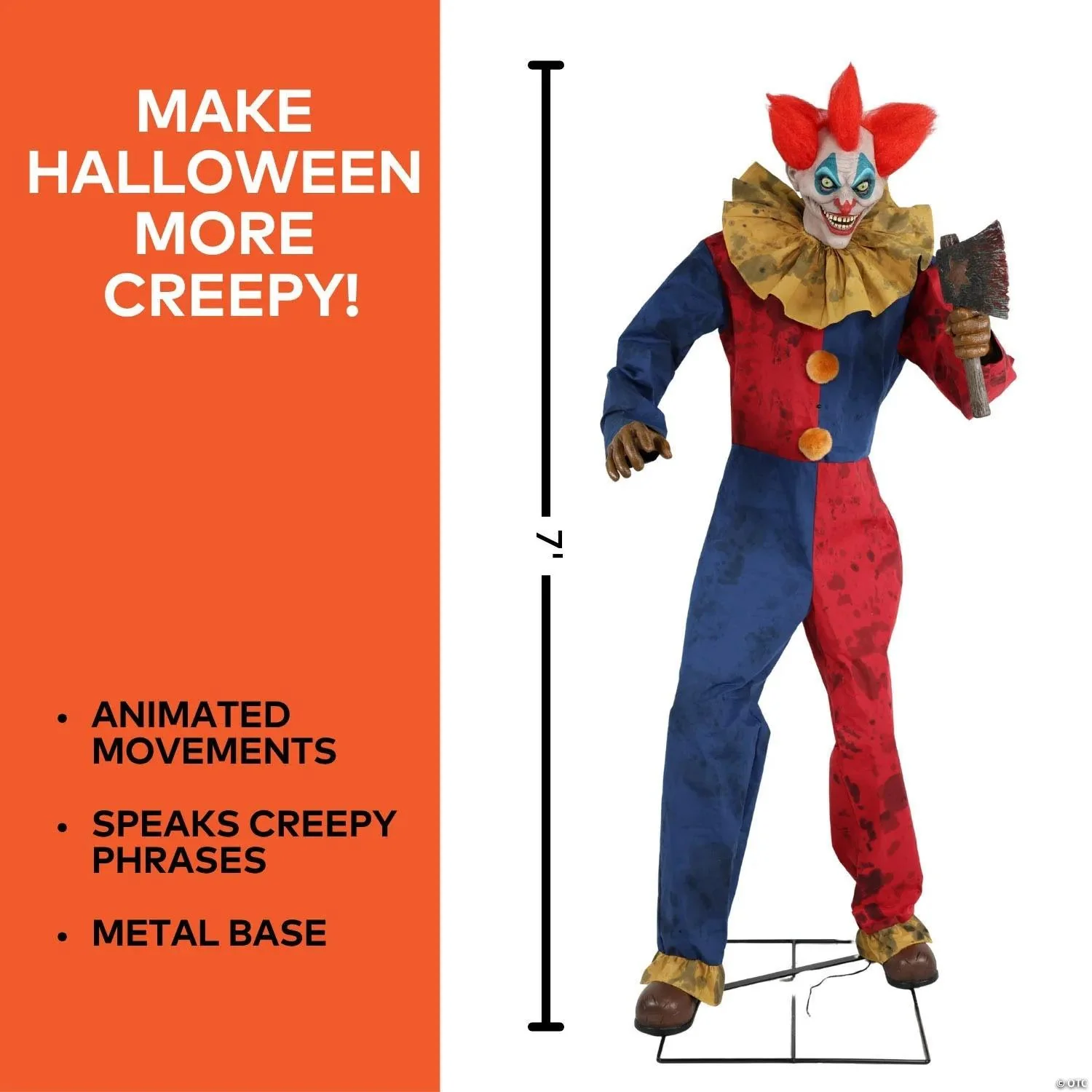 7 Ft. 3" Animated The Axe-Wielding Clown - Image 2