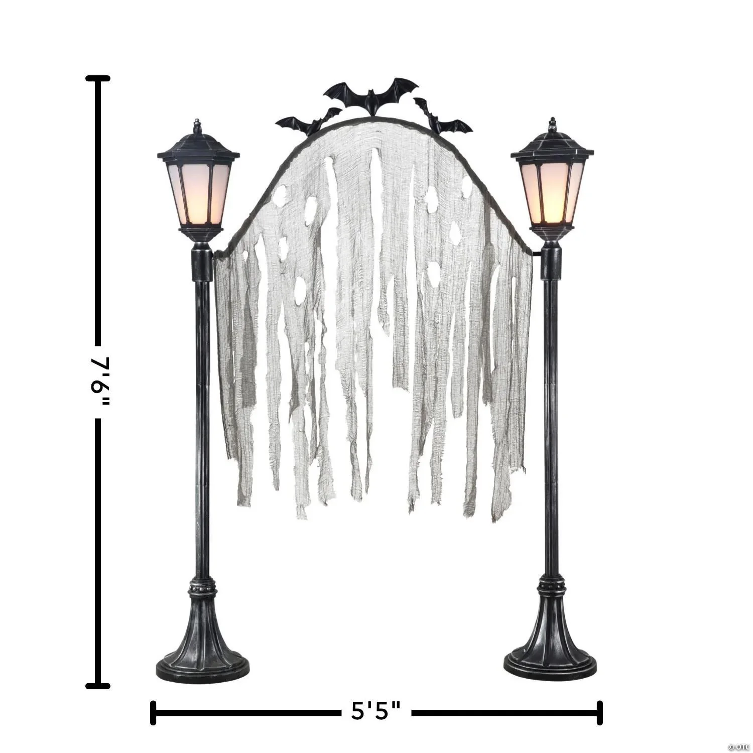 7 Ft. 7" Light-Up Cemetery Archway with Bats & Creepy Cloth Accents - Image 2