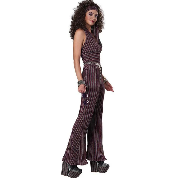 70s Halter Pant Set Womens Costume - Image 2