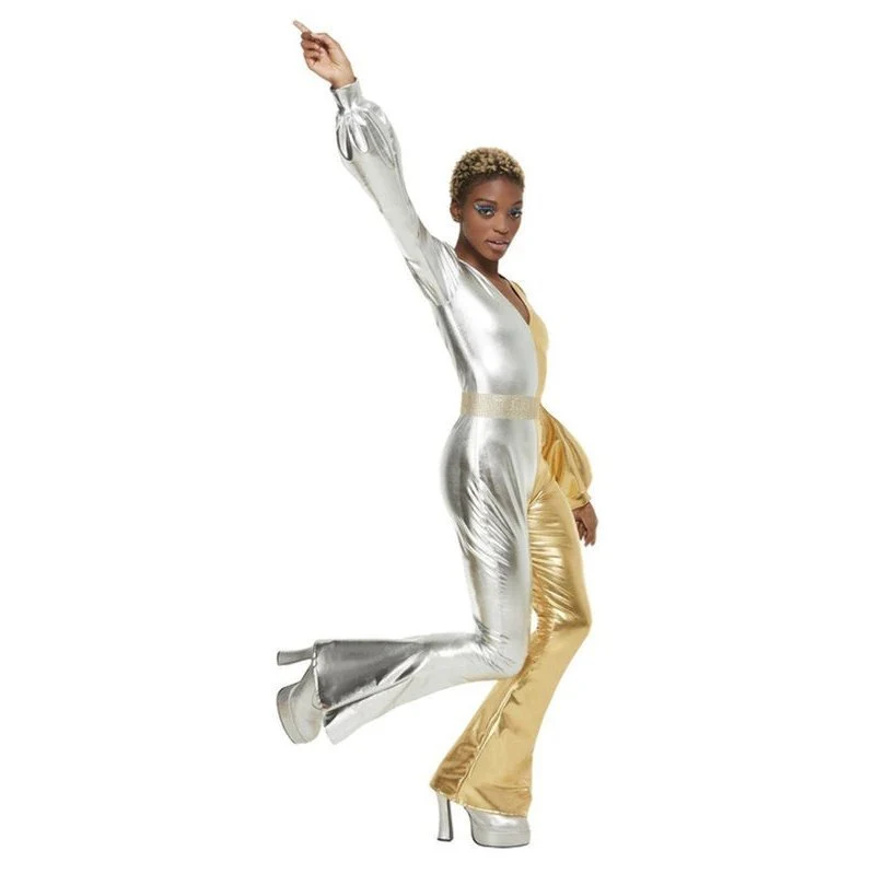 70s Super Chic Costume, Gold & Silver - Image 2