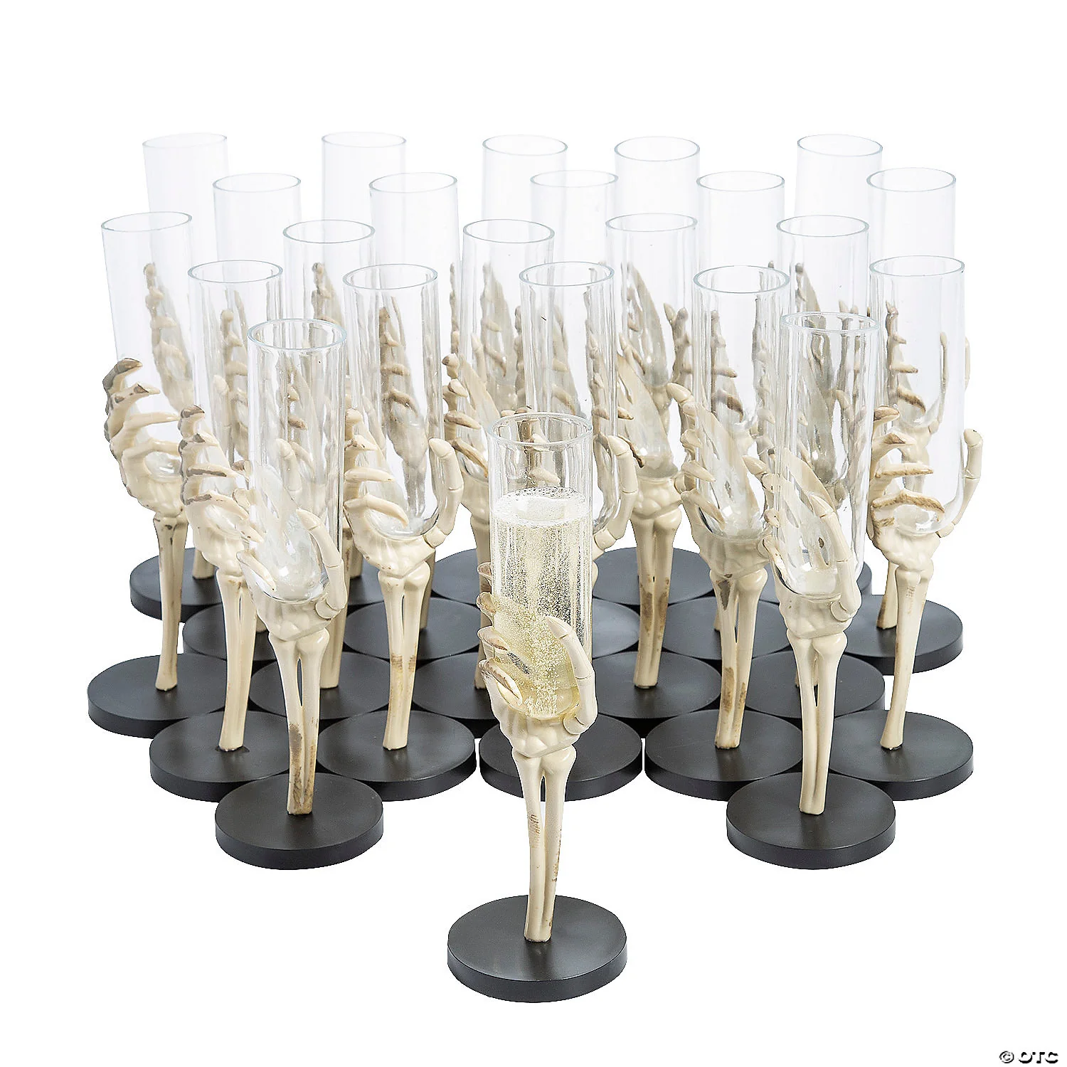 8 1/4" 2 oz. Skeleton Hand Plastic Glasses