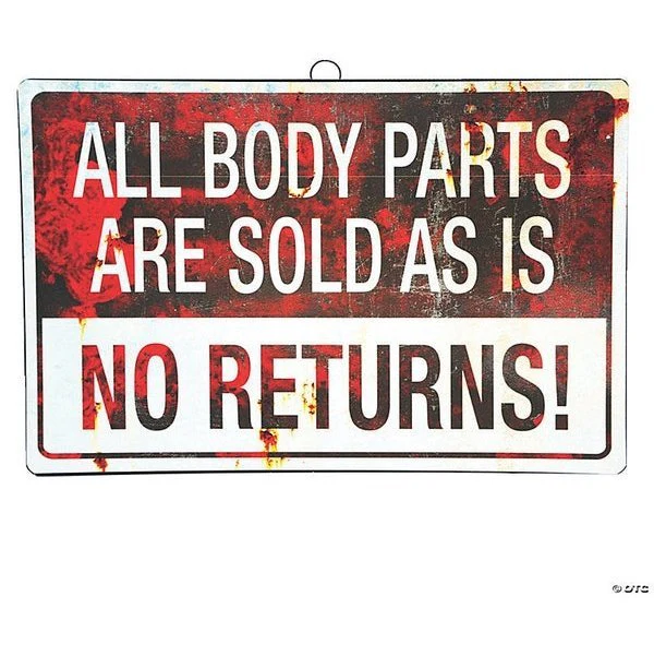 All Body Parts Are Sold As Is Halloween Decoration
