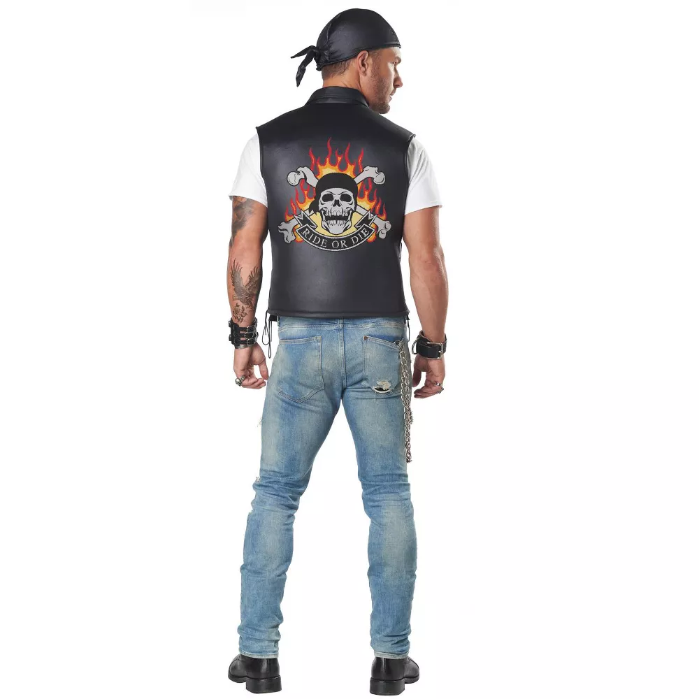 Bad Biker Vest Adult Costume - Image 2