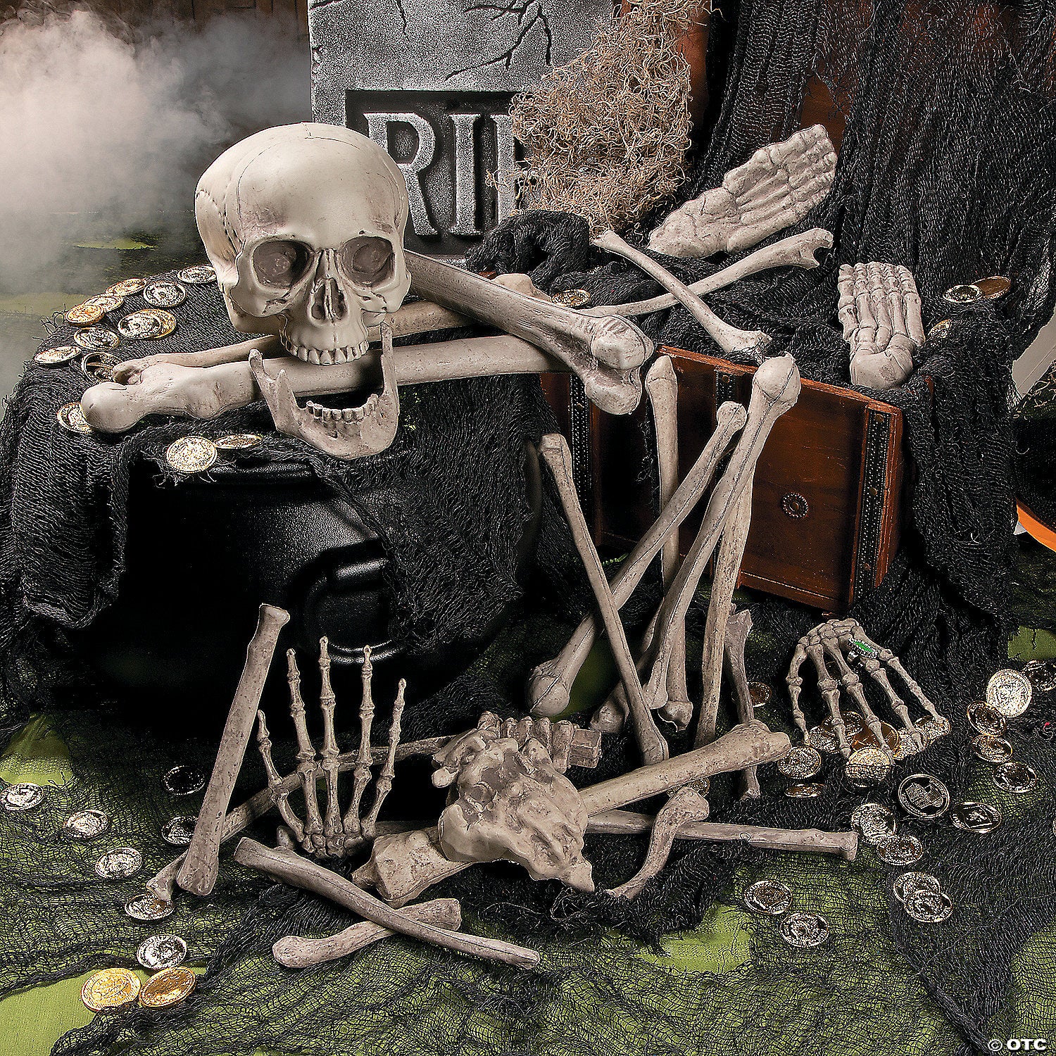 Bag of Human Bones Halloween Decoration - 28 Pc