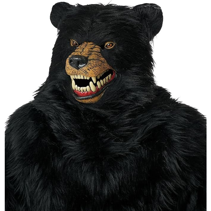 Black Bear Adult Deluxe Costume with Moveable Jaw Mask - Image 6