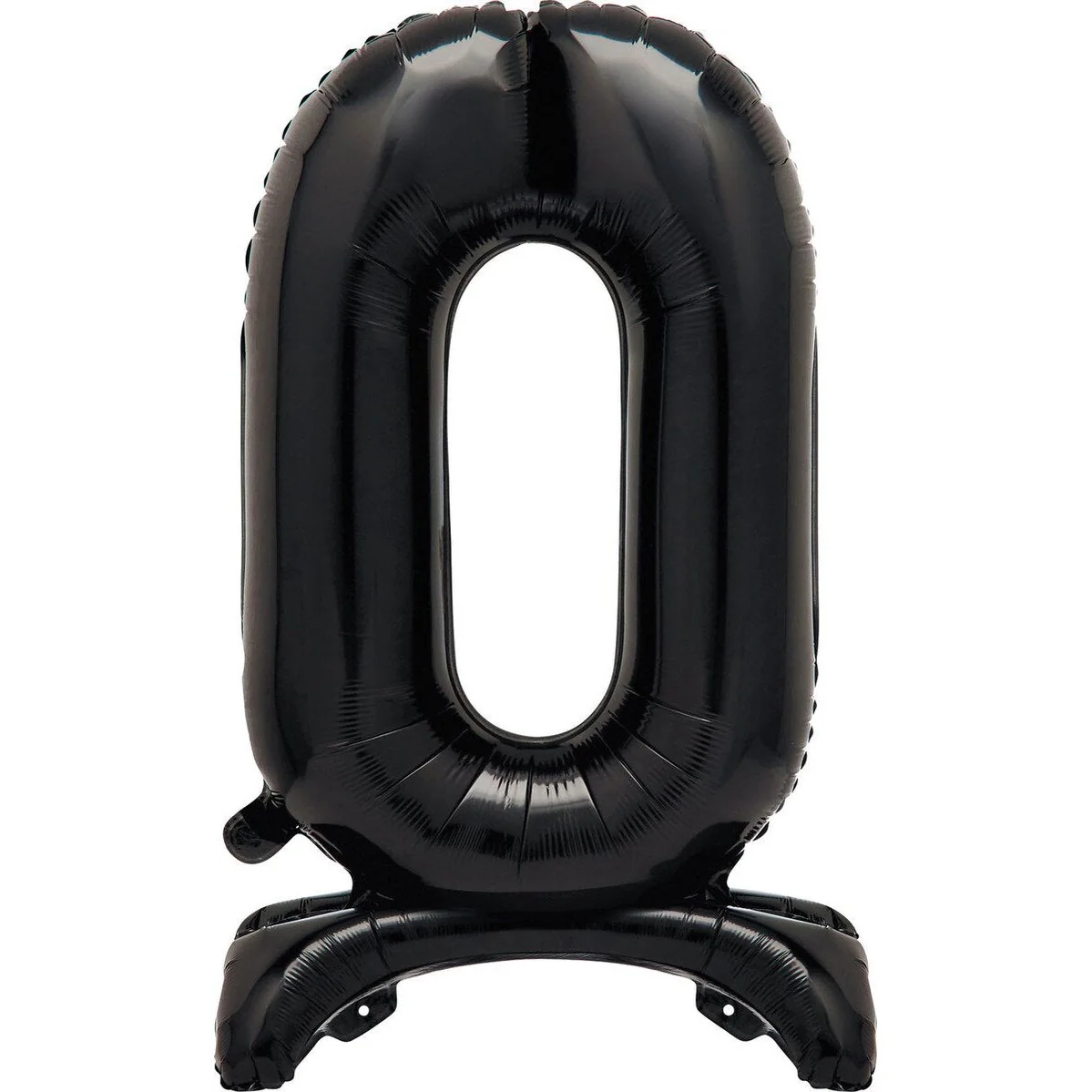 Black Number 0 Standing Foil Balloon-76cm