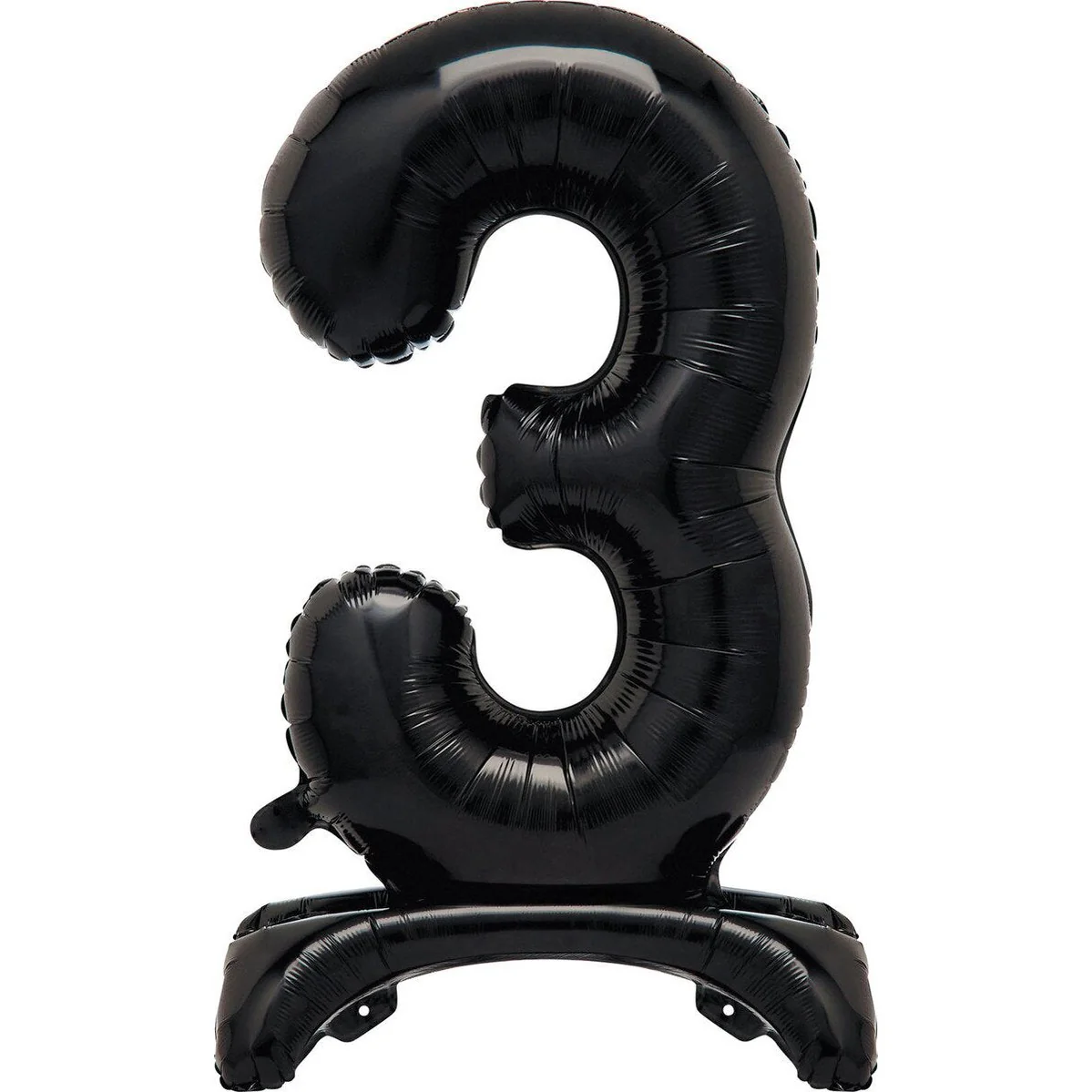 Black Number 3 Standing Foil Balloon-76cm