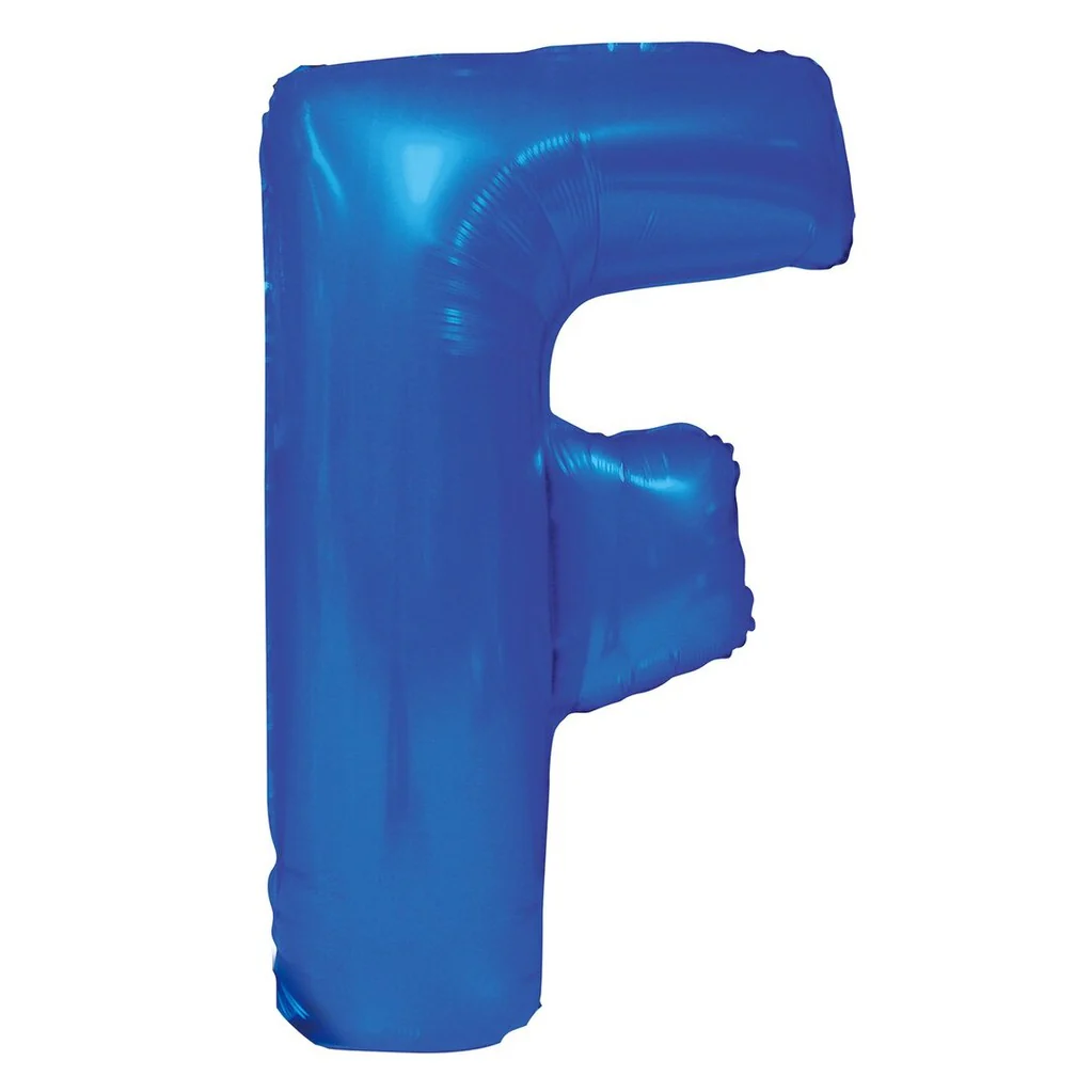 Blue Letter F Foil Balloon-86cm