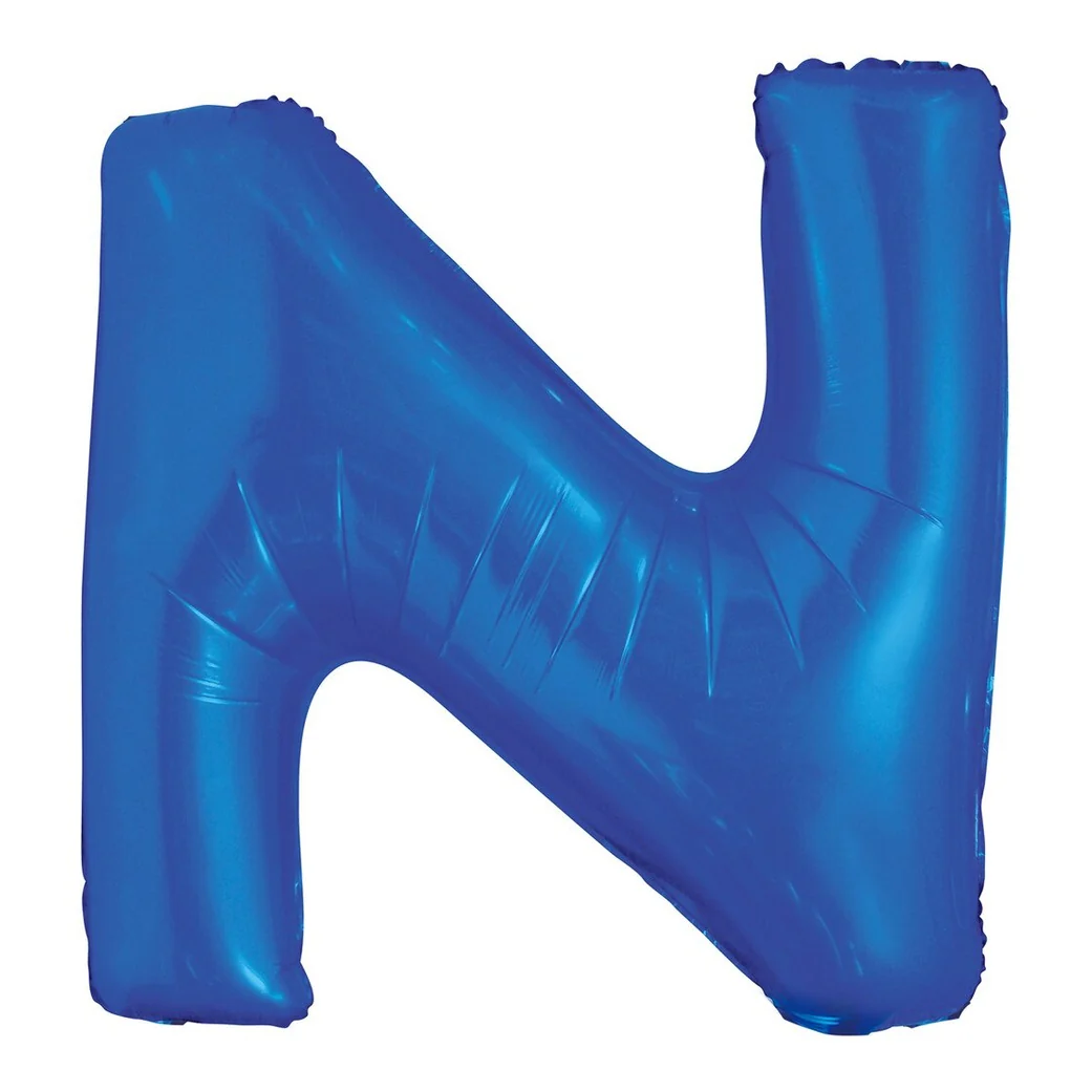 Blue Letter N Foil Balloon-86cm