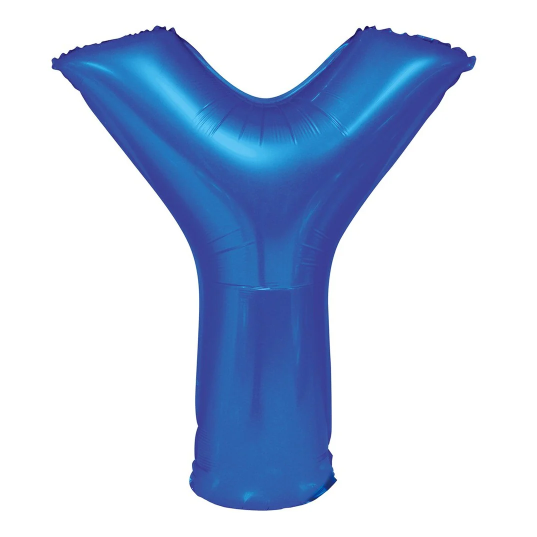 Blue Letter Y Foil Balloon-86cm