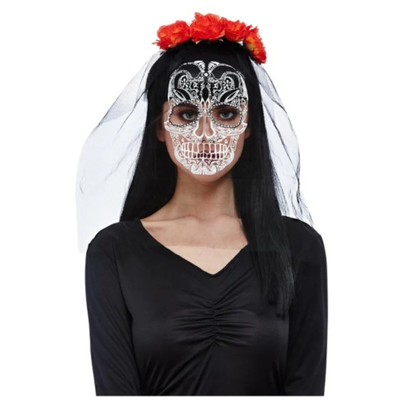 Day Of The Dead Headband With Veil