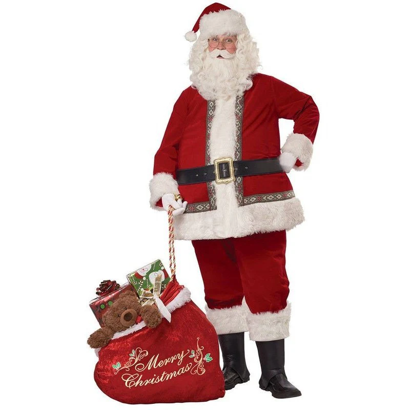 Deluxe Jolly Santa Claus Men's Christmas Costume