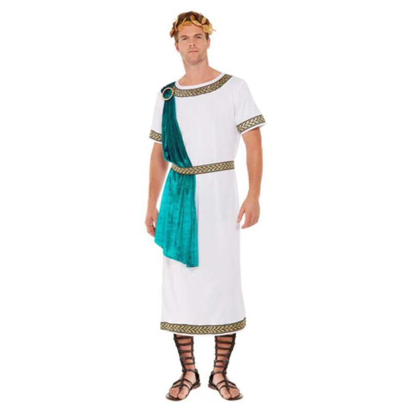 Deluxe Roman Empire Emperor Toga Costume, White