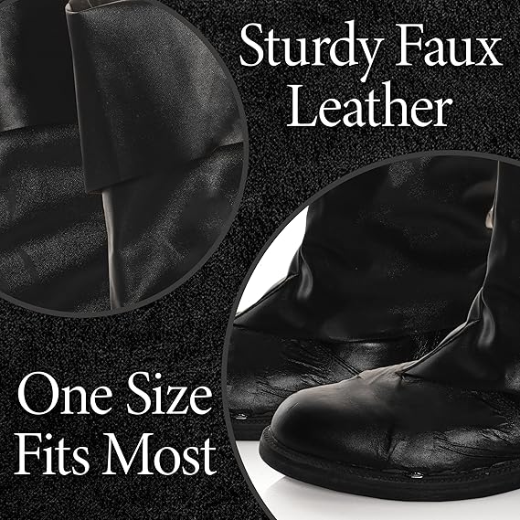Faux Leather Black Boot Tops - Image 2