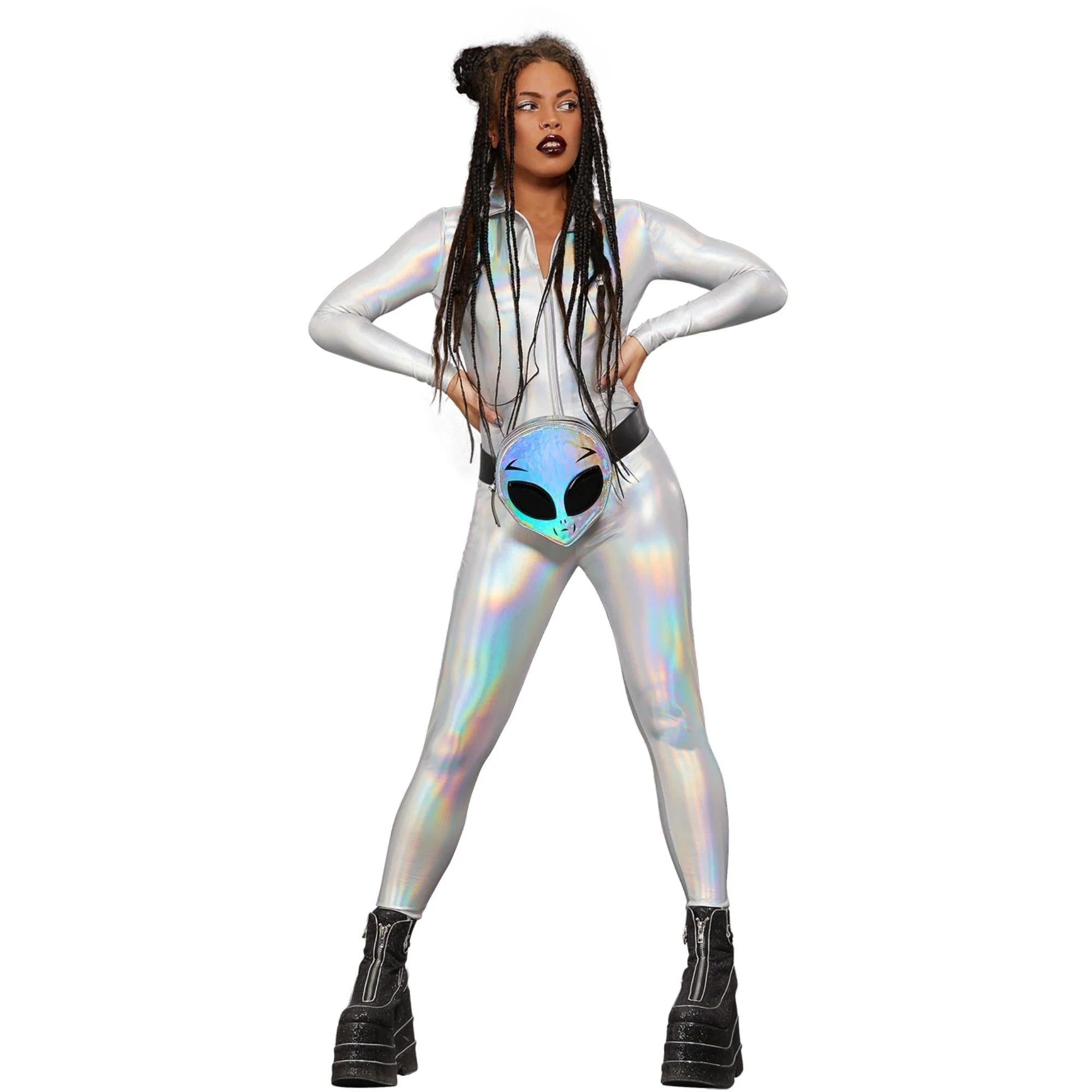 Fever Miss Whiplash Mirror Holographic Costume - Image 2
