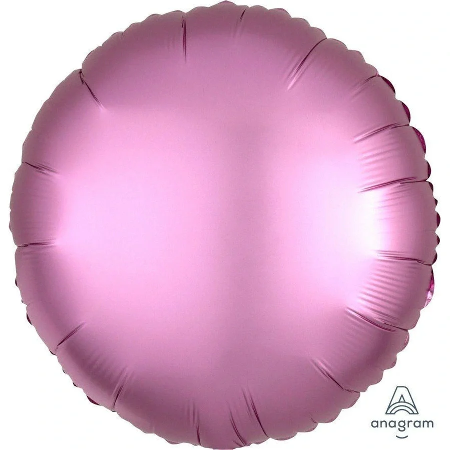 Flamingo Pink Satin Luxe Round Foil Balloon 45cm