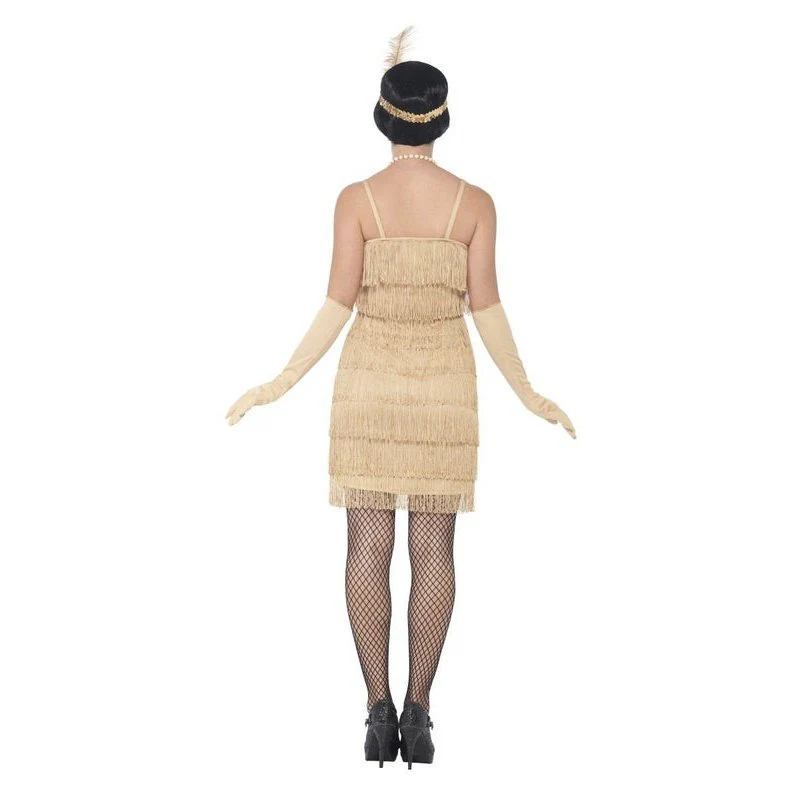 Flapper Costume, Gold, With Short Dress - Image 3