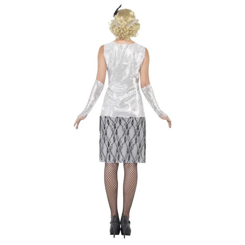 Flapper Costume - Silver - Image 3