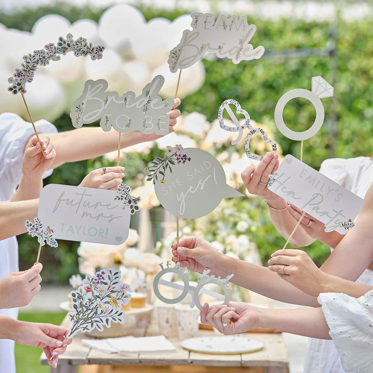 Floral Hen Party Photo Booth Props