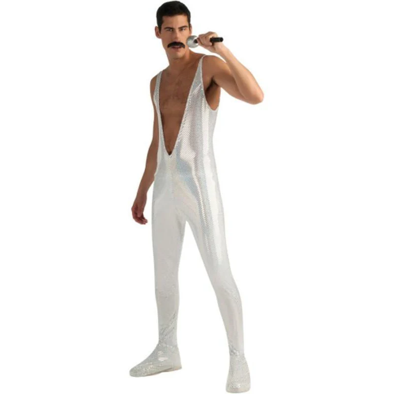 Freddie Mercury Silver Sequin Jumpsuit Size L - Image 2