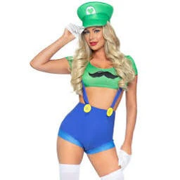Gamer Sidekick Sexy Costume, Green/Blue