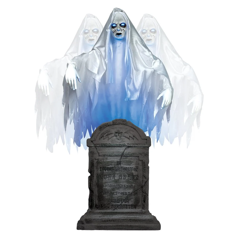 Ghost Woman Over Tombstone Animated Prop - Image 2