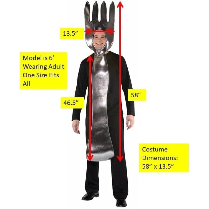 Giant Fork Adult Costume Tunic with Headpiece - Image 3