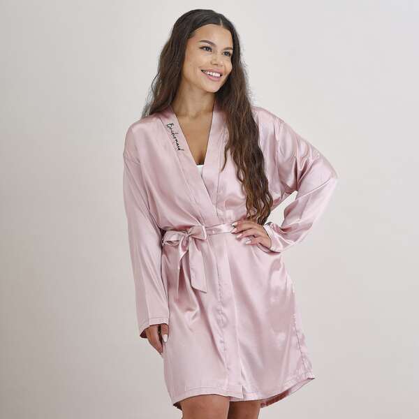 Ginger Ray Bridesmaid Dressing Gown Robe Hens Party Pink