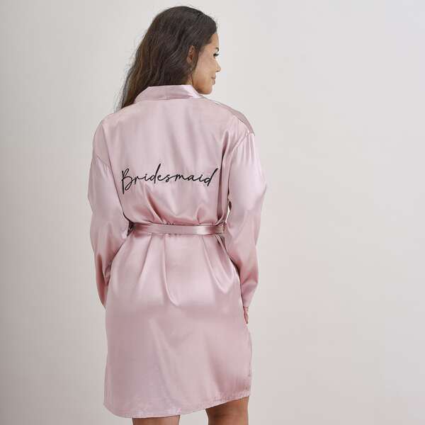 Ginger Ray Bridesmaid Dressing Gown Robe Hens Party Pink - Image 2