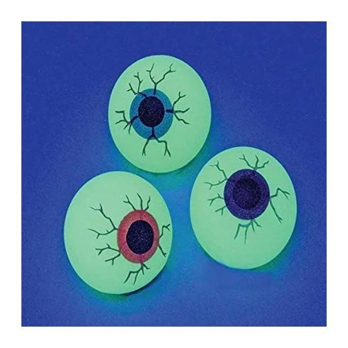 Glow In The Dark Eye Ball Bouncy Balls 32 Mm Size Eyeballs