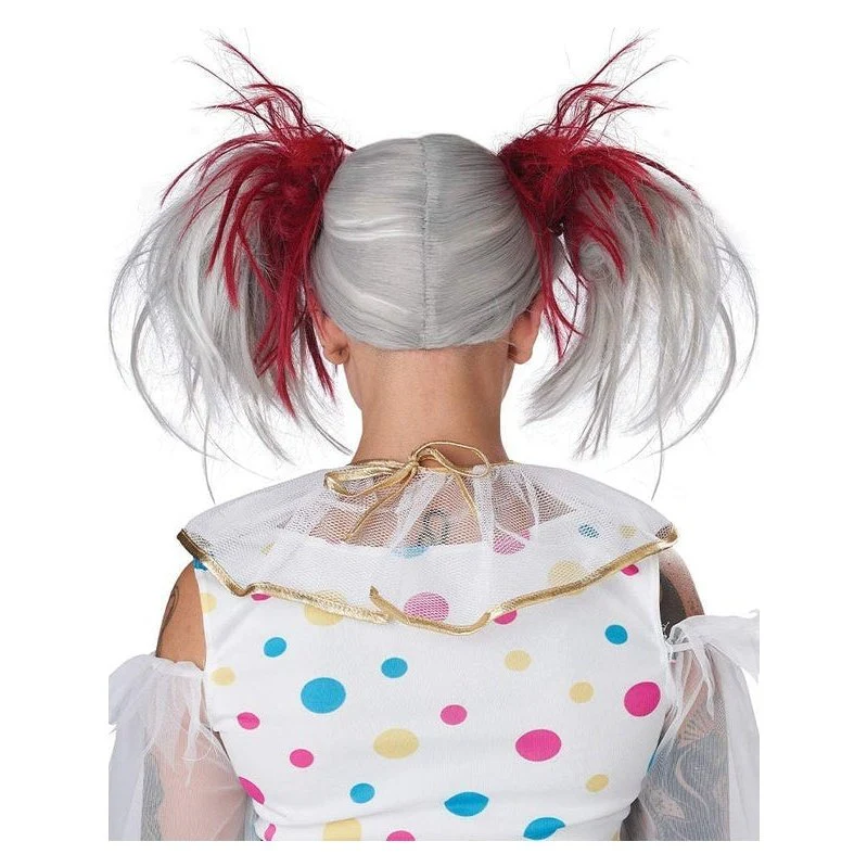 Glow In The Dark Punk Red Pigtails Wig - Image 4