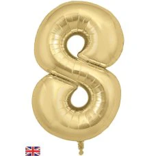 Gold Number 8 Foil Balloon-86cm