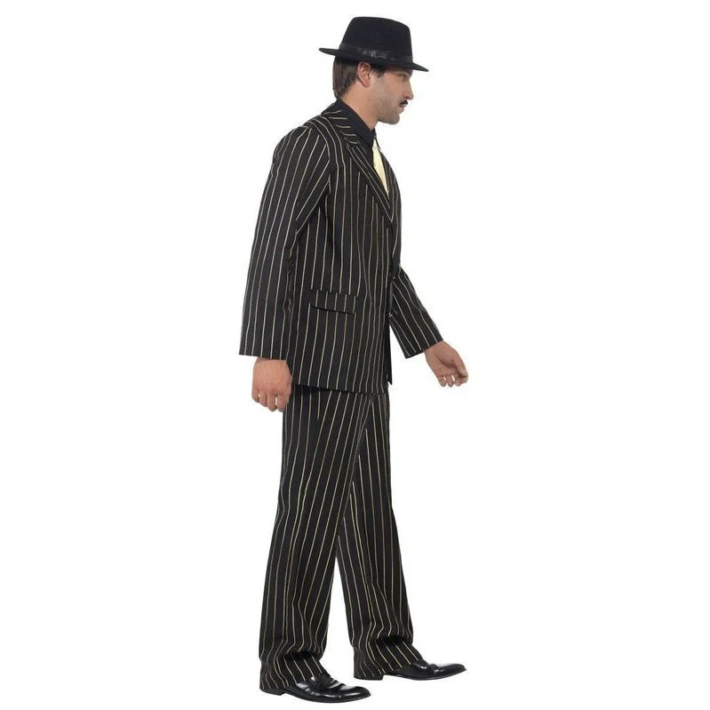 Gold Pinstripe Gangster Costume - Image 2