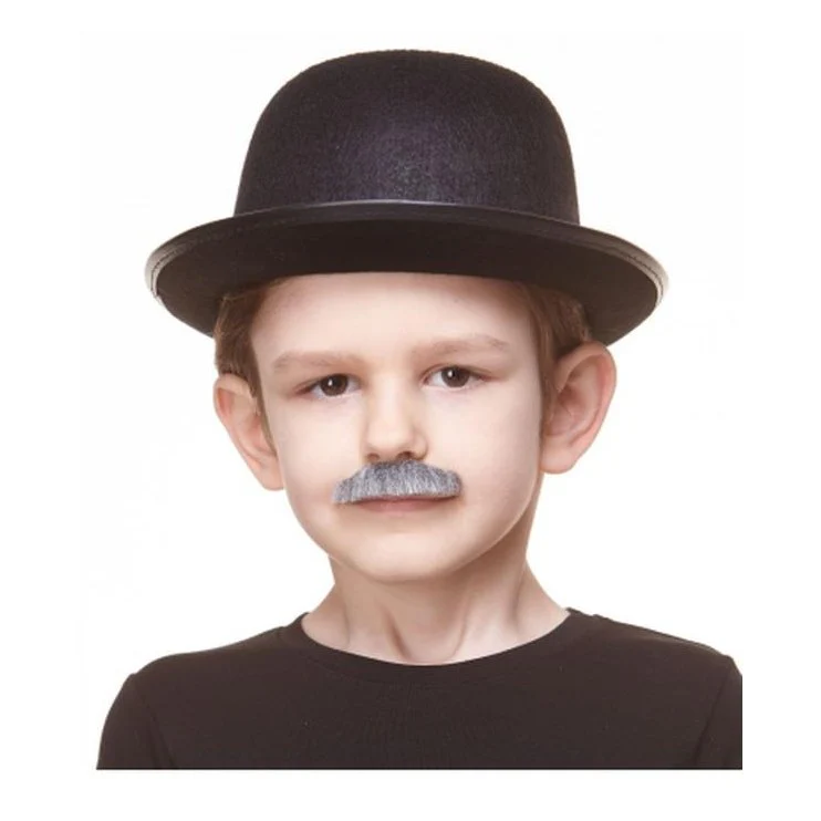 Grey With Black English Moustache Small
