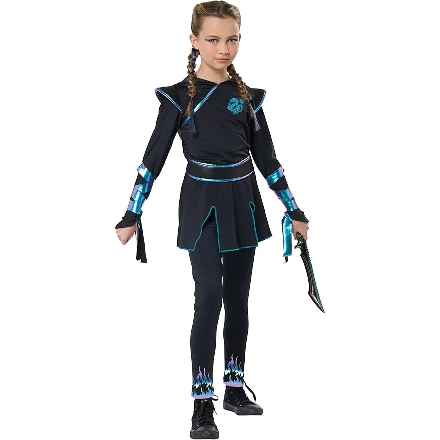 Iridescent Dragon Ninja Girls Costume - Image 5