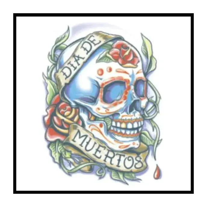 La Rosa Day Of The Dead Temporary Tattoos