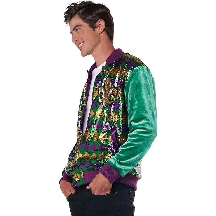 Mardi Gras Varsity adult Jacket - Image 2