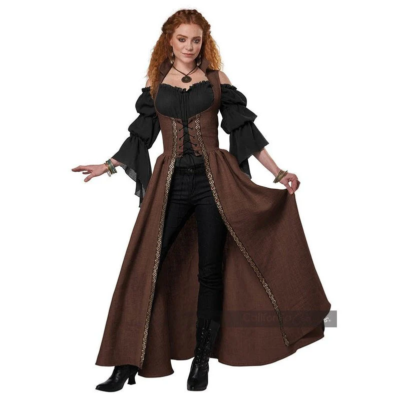 Brown Medieval Overdress Adult Costume - Image 4