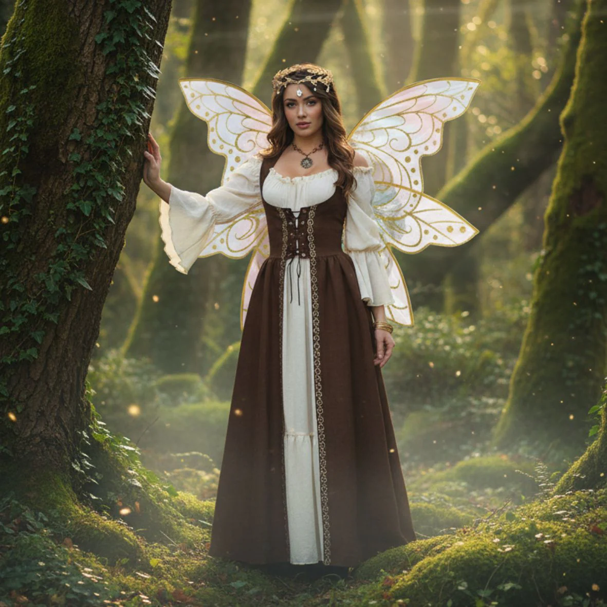 Brown Medieval Overdress Adult Costume - Image 7
