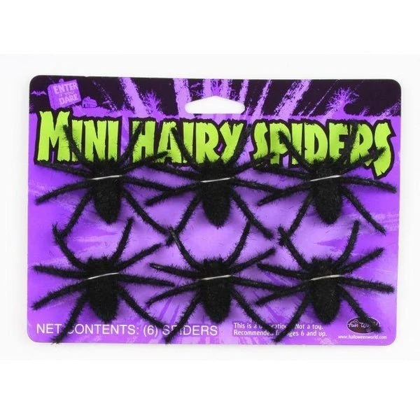 Mini Hairy Spiders Halloween Decoration - Image 2