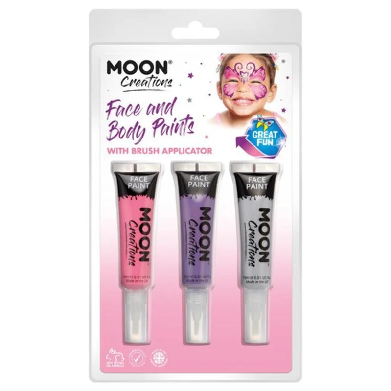 Moon Creations Face & Body Paints And Brush, Princess