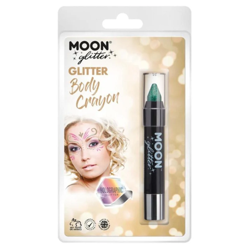 Moon Glitter Holographic Body Crayons, Green - Image 3